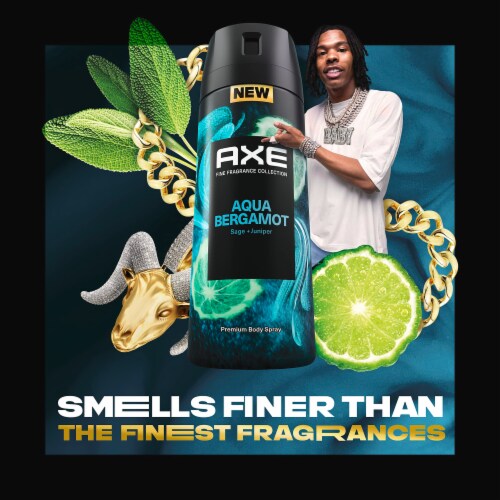 Fragrance Collection Premium Deodorant Body Spray for Men Aqua Bergamot (Pack of 10) Perspective: top