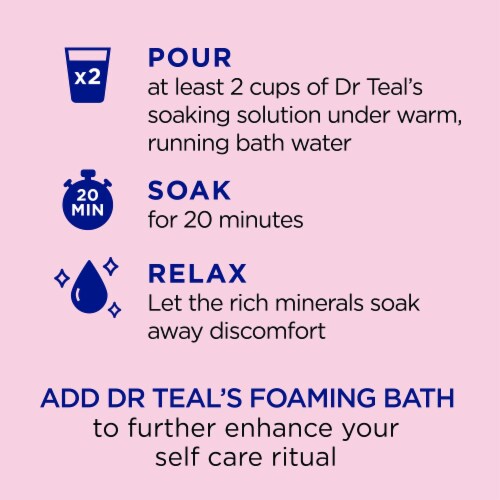 Dr Teal's Pure Epsom Salt, Pomegranate & Black Currant, 3 lbs (Pack of 18) Perspective: top
