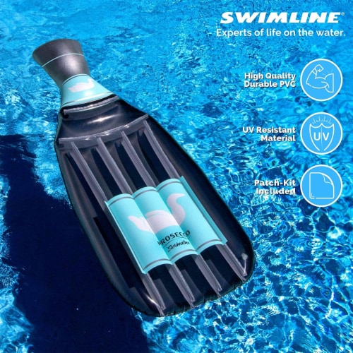 Swimline 90650 Inflatable 86 Prosecco Bottle Pool Float Water Raft Lounger Perspective: top