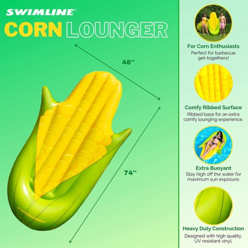 Swimline 90680M Giant 74 Inflatable Corn on the Cob Swimming Pool Float Lounger Perspective: top