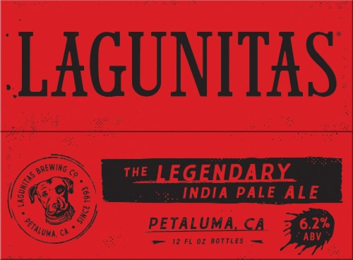 Lagunitas® IPA Craft Beer Bottles Perspective: top