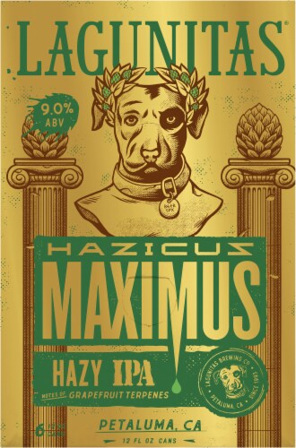 Lagunitas® Hazicus Maximus IPA Craft Beer Cans Perspective: top