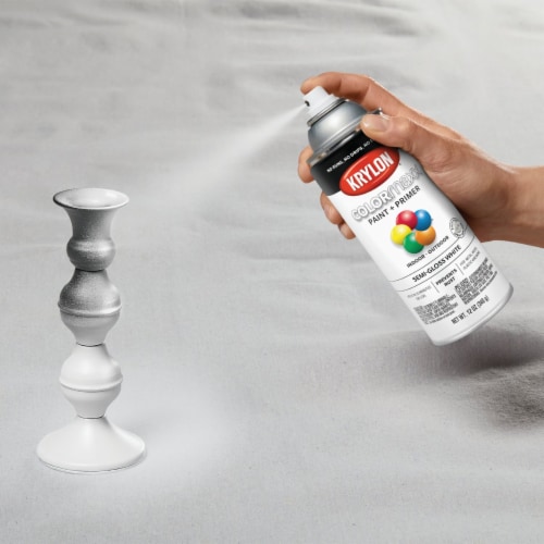Krylon® ColorMaxx™ Indoor/Outdoor Spray Paint + Primer - Semi-Gloss White Perspective: top