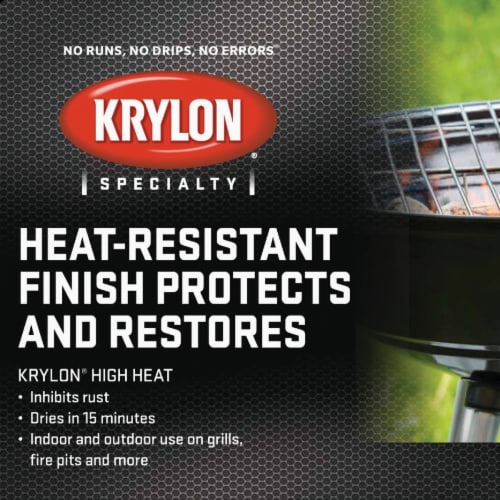 Krylon Flat Black 12 Oz. High Heat Spray Paint K01618777 Perspective: top