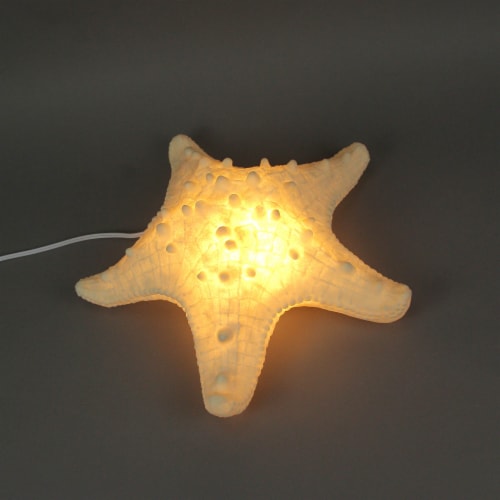 White Starfish Sea Star Coastal Accent Lamp 16 Inch Diameter Perspective: top