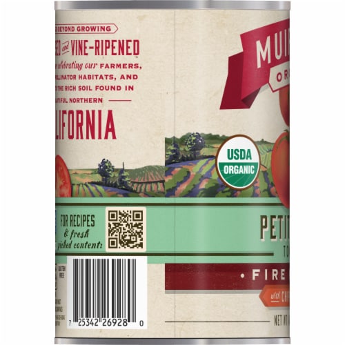 Muir Glen™ Organic Fire Roasted With Chipotle Peppers Petite Diced Tomatoes Perspective: top
