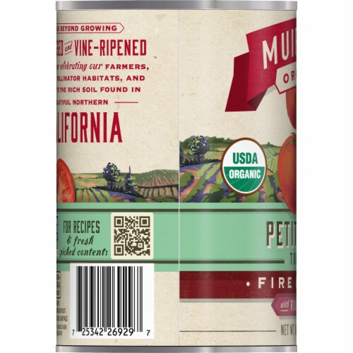 Muir Glen™ Organic Fire Roasted With Roasted Garlic Petite Diced Tomatoes Perspective: top