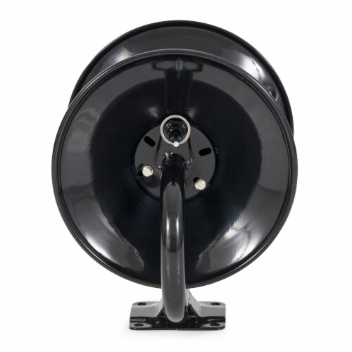 Apache 99023586 Steel Pressure Washer Reel for 50 Foot Hose with Pump, Black Perspective: top