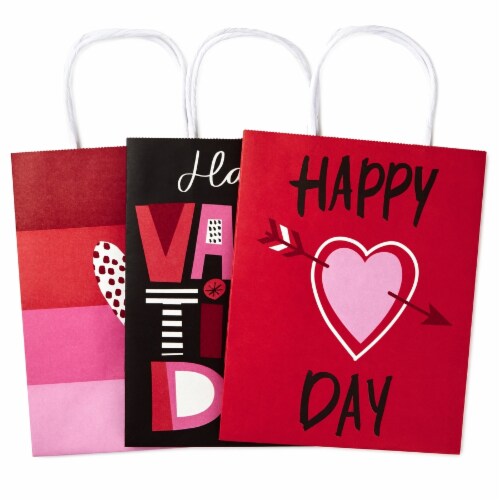 Valentine's Day Bag #73: Hallmark Medium Stiff Handle Gift Bag Bundle (Valentine's Hearts) Perspective: top