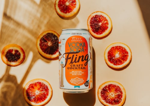 Boulevard Brewing Co. Fling Blood Orange Vodka Soda Craft Cocktail Perspective: top