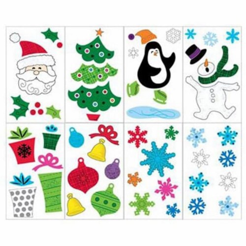 Impact Innovations Multicolored Christmas Window Clings - Total Qty: 24; Each Pack Qty: 1 Perspective: top