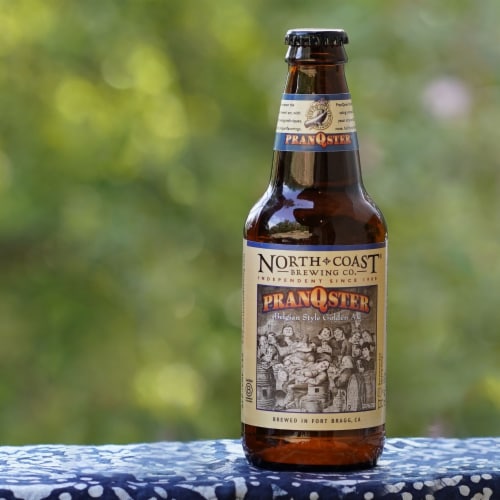 North Coast Brewing Co. PranQster Belgian Style Golden Ale Craft Beer Perspective: top