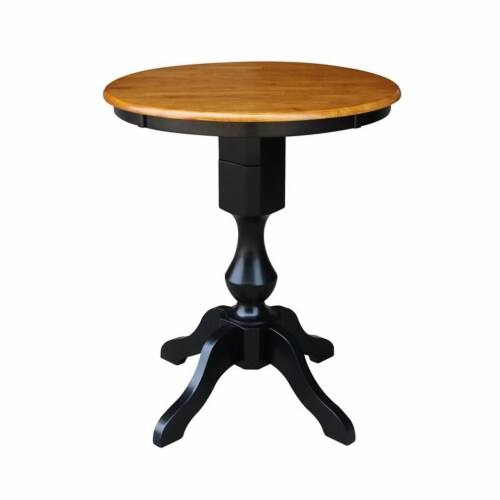 30 Round Solid Wood Pedestal Counter Height Table in Black Cherry
