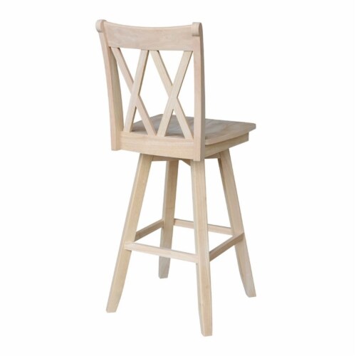 Double  X  Back Bar height Stool - With Swivel Seat - 30  Seat Height Perspective: top