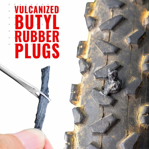 PRO BIKE TOOL Tubeless Tire Repair Kit - Titanium - MTB & Road Bicycle Tires Perspective: top