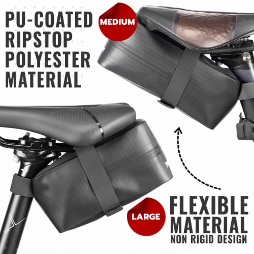 PRO BIKE TOOL Bicycle Saddle Bag - Medium Strap-On Under Seat Cycling Bag Perspective: top