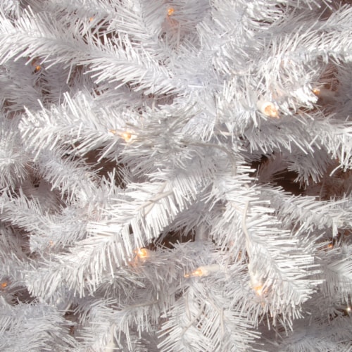 National Tree Company North Valley Spruce 7 Foot Prelit Christmas Tree, White, 1 Piece - King 