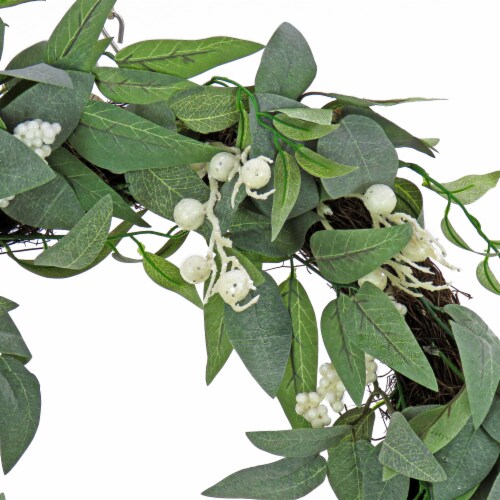 24 Mixed Leaves Artificial Wreath - National Tree Company Perspective: top