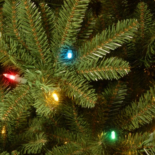 National Tree Company 7.5 ft. Natural Fraser Slim Fir Tree with Multicolor Lights Perspective: top