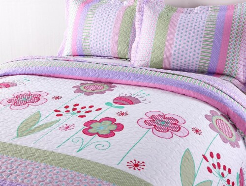 MarCielo Kids Floral Quilt Bedspread Set For Teens Girls Boys Twin Pick n Save