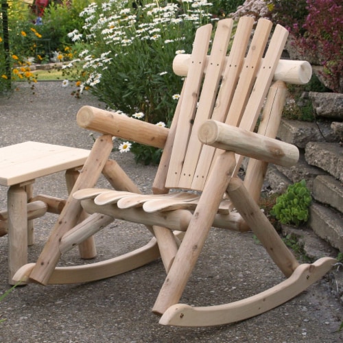 Lakeland Mills Country Cedar Log Wood Outdoor Porch Patio Rocking