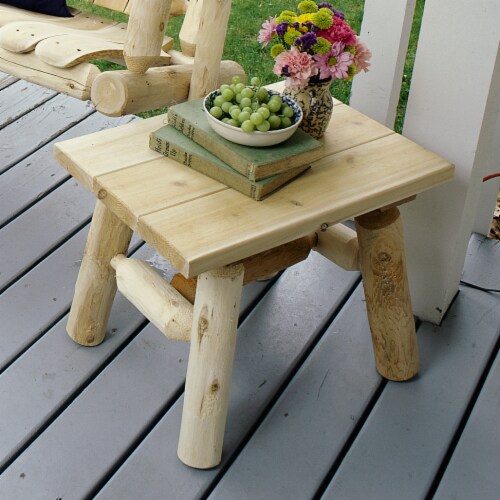 Lakeland Mills White Cedar Log Wood Outdoor Porch Patio End Side