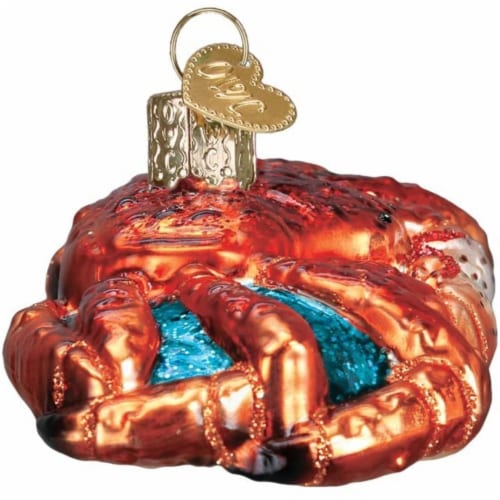 Old World Christmas King Crab Blown Glass Ornament Perspective: top