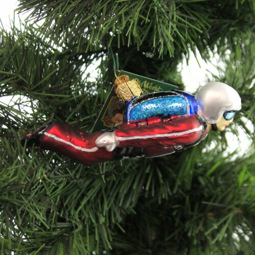 Old World Christmas Skydiver Ornament Plane Jump Floating 24200. Perspective: top