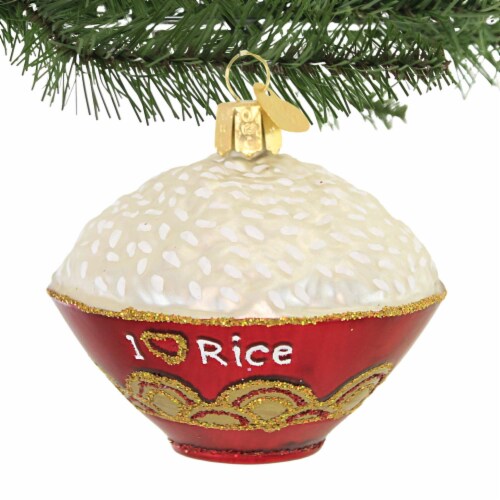 Old World Christmas Bowl Of Rice Glass Staple Food Meals 32511 Perspective: top