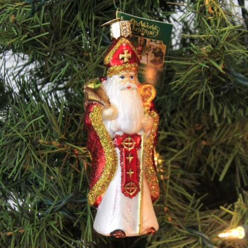 Old World Christmas St. Nicholas Glass Bishop Kind Benevolent 40317 Perspective: top