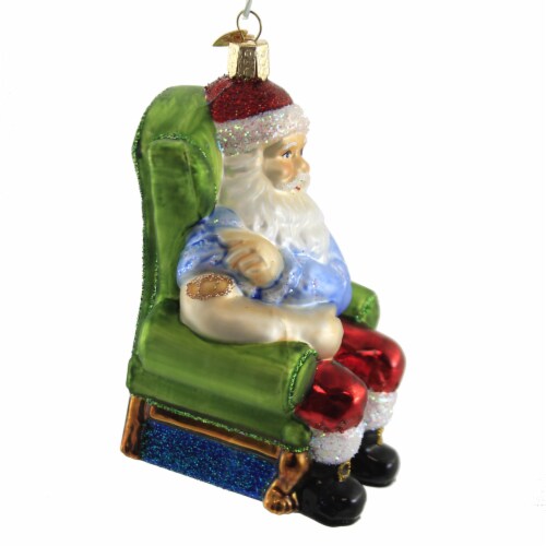 Old World Christmas Santa Vaccinated Glass Vaccine Covid 40323 Perspective: top