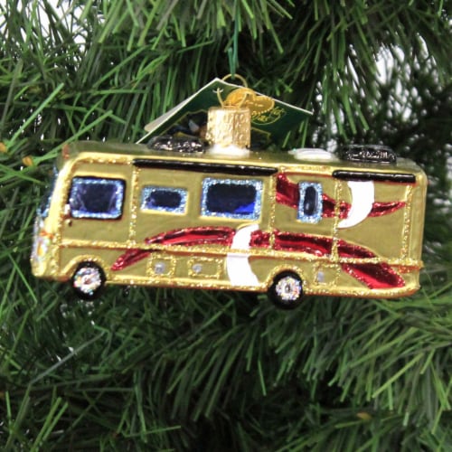 Old World Christmas Class A Motorhome One Ornament 2 Inch, Glass