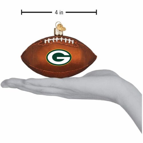Old World Christmas Green Bay Packers Football Ornament For Christmas Tree Perspective: top
