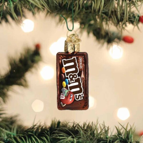 Old World Christmas 2.25 Mini M&M's Bag Gumdrops Collection Candy Mars Perspective: top