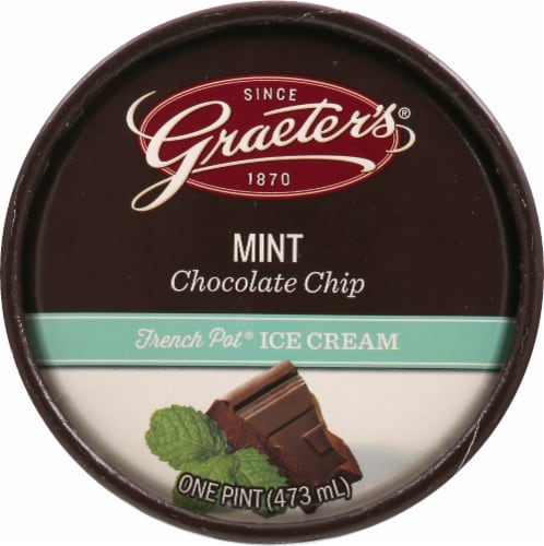 Graeter's® Mint Chocolate Chip Ice Cream Pint Perspective: top
