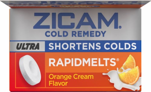 Zicam® Ultra Cold Remedy Orange Cream Flavor RapidMelts® Tablets Perspective: top