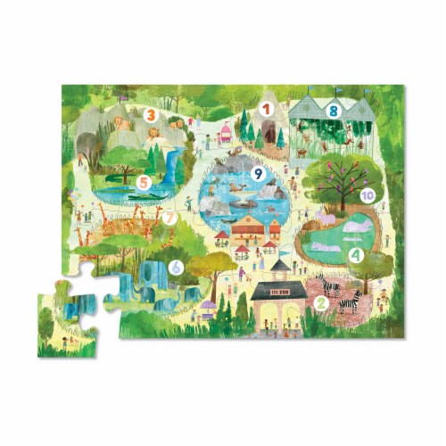 Crocodile Creek® Early Learning 123 Zoo Floor Puzzle Perspective: top