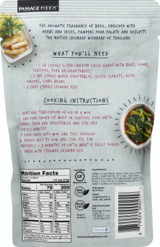Passage Foods Thai Basil and Sweet Chili Stir Fry Simmer Sauce, 8 pk