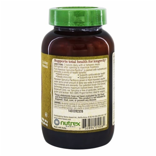 DON'T LIST Nutrex Hawaii Pure Hawaiian Spirulina Pacifica 1000 mg., 180 Tablets Perspective: top