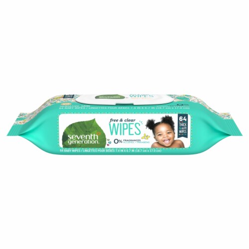 Seventh Generation® Free & Clear Fragrance Free Baby Wipes Perspective: top