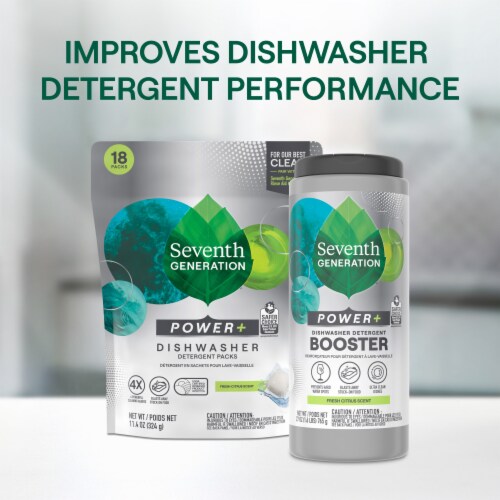Seventh Generation Power+ Fresh Citrus Scent Dishwasher Detergent Booster Perspective: top