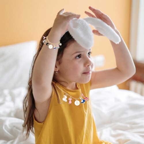 DoraDreamDeko 8th Birthday Silver Necklace, Charm Bracelet, Gifts for Girls Perspective: top