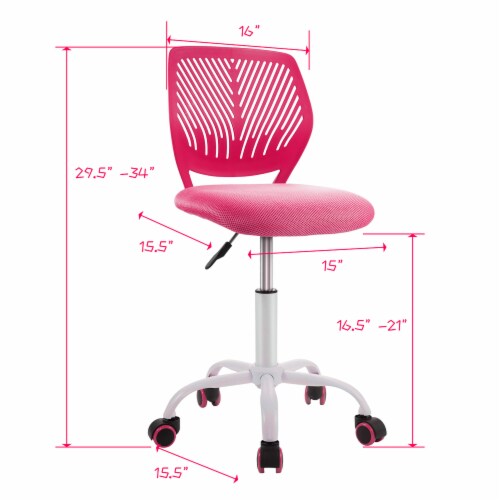 Costway Office Task Desk Armless Chair Adjustable Mid Back Swivel Study Chair Perspective: top