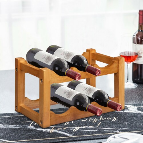 4-Tier Tilted Wine Rack Display