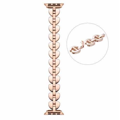 Julia Rose Gold Stainless Steel Band for Apple Watch Series 1,2,3,4,5,6 & SE - Size 42mm/44mm Perspective: top