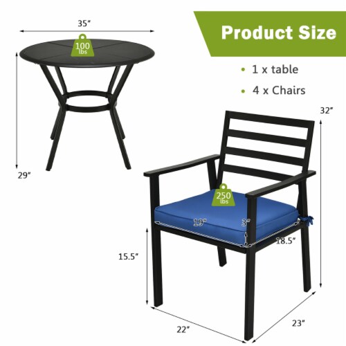 Costway 5PCS Outdoor Patio Dining Chair Table Set Cushioned Sofa Glass Garden Perspective: top
