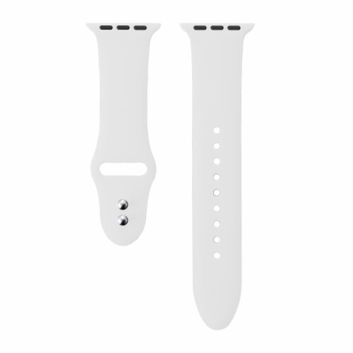 White Silicone Band & Bracelet Bundle for Apple Watch 1,2,3,4,5,6 & SE -  Size 42mm/44mm Perspective: top