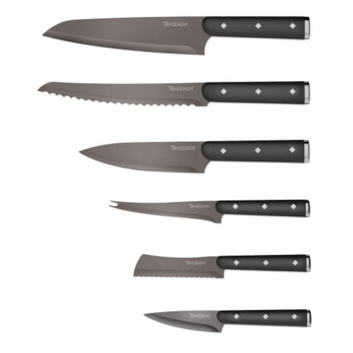 Hampton Forge Tomodachi Diamonds Knife Set with Guards - Black, 12