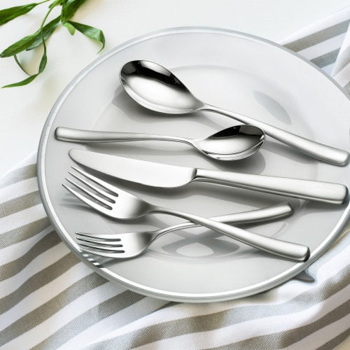 Hampton Forge Ella Satin Flatware Set - Silver Perspective: top