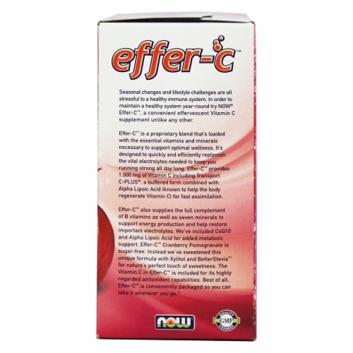 DON'T LIST NOW Foods Effer-C Effervescent Drink Mix Cranberry Pomegranate, 30 Packet(s) Perspective: top